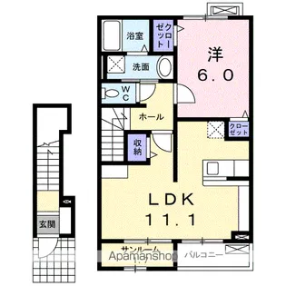 フラッツ・サンモール【2階】の間取り