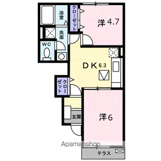ウランタン弐番館【1階】の間取り