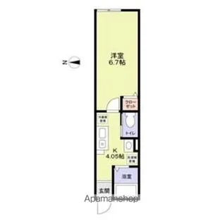 ルナモンド北松戸【1階】の間取り