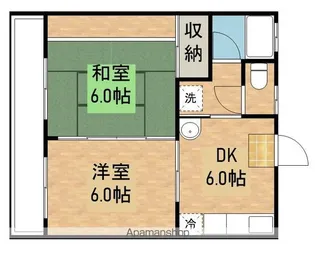 ポピーハイツA【1階】の間取り