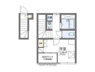 レオパレスミレー【206号室】の間取り