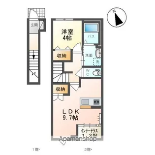 仮称)山形市双月町1丁目アパート【202号室】の間取り