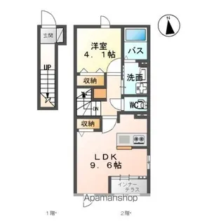 仮)白河中山下アパートA【201号室】の間取り