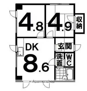 2DKの間取り画像