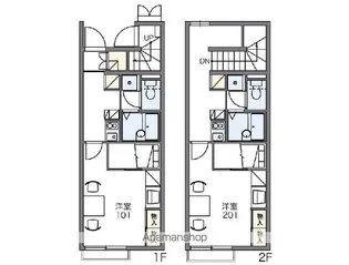 レオパレスサルウェイ三条【209号室】の間取り