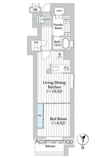 CHIEN VIVERRIN(シヤン・ヴィヴラン)【4階】の間取り