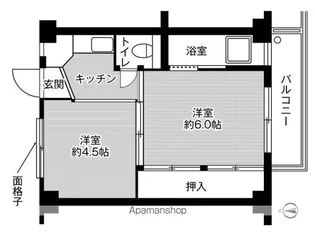 ビレッジハウス大毛2号棟【204号室】の間取り
