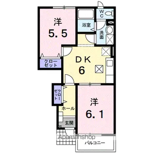 ボンヌ・シャンス【1階】の間取り