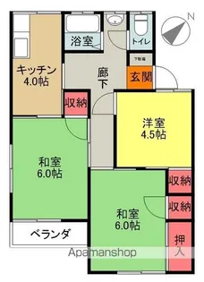 タウンホワイト【D号室】の間取り