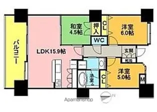 プレミアムステージ久留米中央公園【13階】の間取り