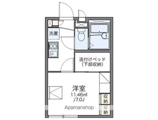 レオパレスミレーヌKIDO【101号室】の間取り