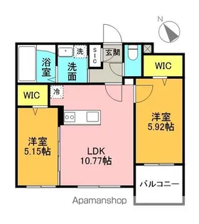 S-RESIDENCE二十四軒avelis【3階】の間取り