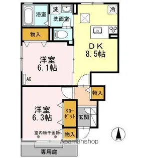 フォーラム ワーゴⅥ【1階】の間取り
