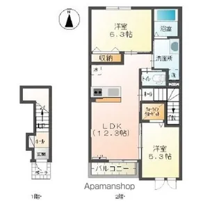 香川県坂出市福江町2丁目【アパート】の間取り