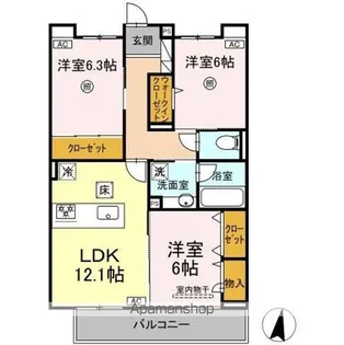 Sinfaria六本松【1階】の間取り