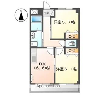 メゾン青豊【202号室】の間取り