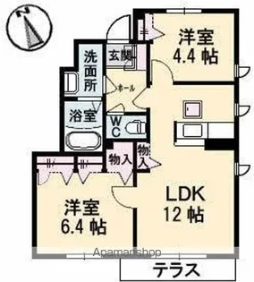 シャーメゾン空港通りA棟【1階】の間取り