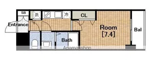 プランドール北浜【15階】の間取り