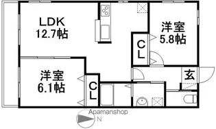 フォブール中仙道B棟【3階】の間取り
