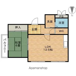 メイプルコートYAKUSHI【202号室】の間取り