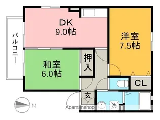 エピナール B棟【2階】の間取り