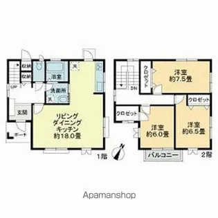 香川県丸亀市田村町【一戸建】の間取り