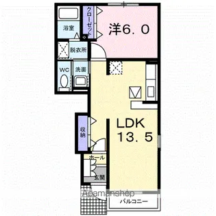 ブライト ヒル ハウス B【1階】の間取り