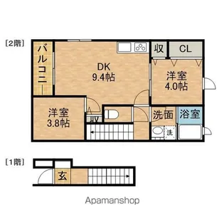 グレイスK【201号室】の間取り