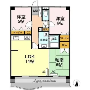ライオンズマンション西新南【2階】の間取り