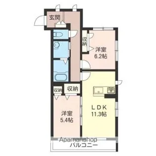 グロリエⅡ【303号室】の間取り
