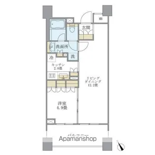 アパートメンツ三田【10階】の間取り