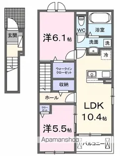 ヴェルドゥーラⅡ【2階】の間取り