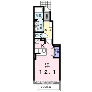 プレザント ガーデン野中【1階】の間取り
