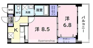 東京都東中市矢崎町1丁目【マンション】の間取り