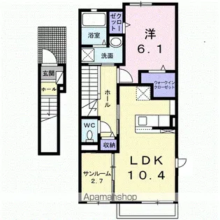 ウィステリア A【2階】の間取り