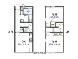 レオパレスブランネージュ【105号室】の間取り