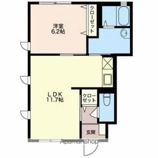 パルテール【B201号室】の間取り