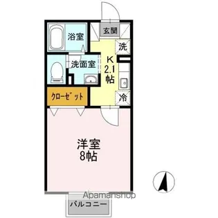 メゾンソレイユ【206号室】の間取り