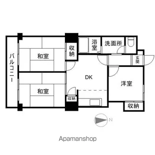 ハイホームズ七瀬【203号室】の間取り