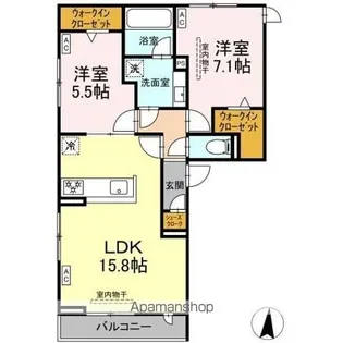 オークグレイス【202号室】の間取り