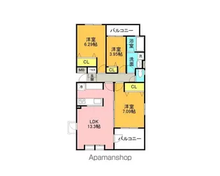 花水木の里A棟【103号室】の間取り