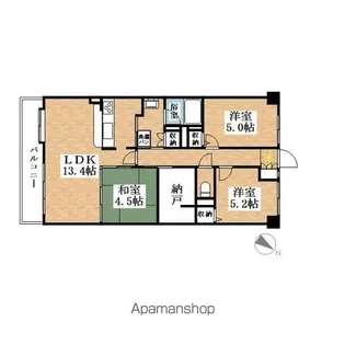 ダイアパレス江南【5階】の間取り