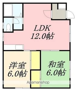 横山アパート第二【2F-左号室】の間取り