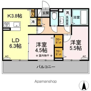 ピュア大里Ⅰ【3階】の間取り
