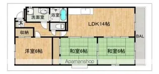 コーポ桃山A棟【204号室号室】の間取り
