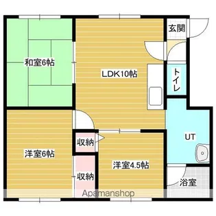 ウエストハイツB【1階】の間取り