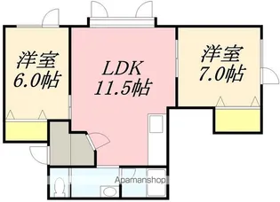 PLEASE FIFTIY(プリーズフィフティ)【203号室】の間取り