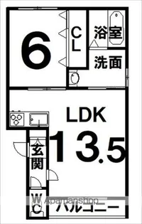 プリマ光南【205号室】の間取り