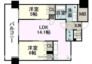 MJR熊本ザ・タワー【1705号室】の間取り