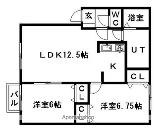 フォレパルクC【105号室】の間取り